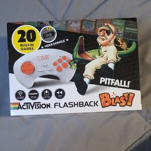 adidas White Retro HDMI Game Console with Orange Controls